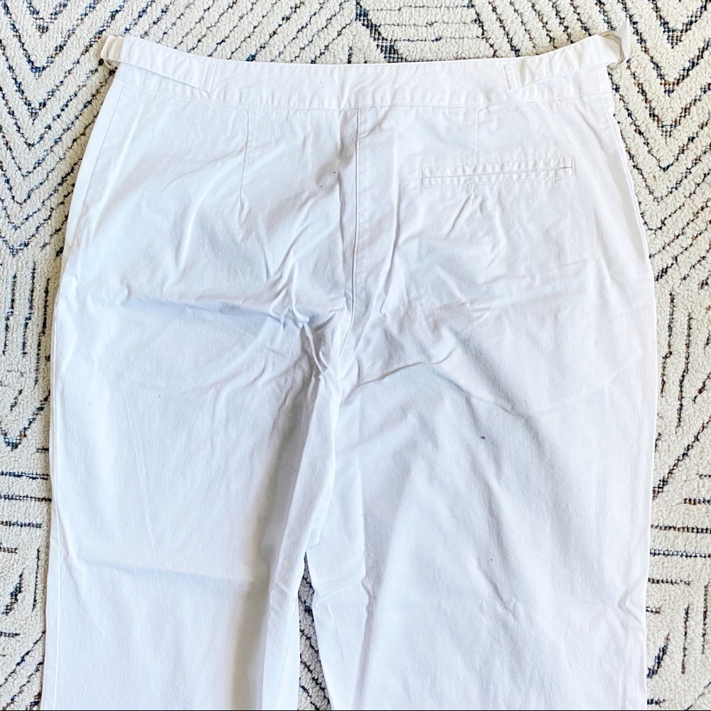 Basic Editions Crop Pants Cotton White Size 10 - Picture 6 of 8